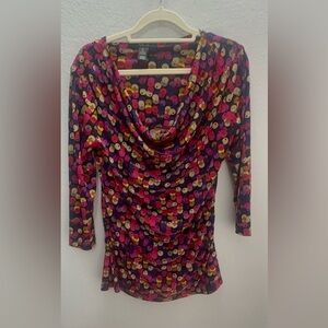 Style & Co. Navy Dress with Vibrant Sequin Dot Print